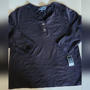 NWT Karen Scott Women's Size 1X Long Sleeve Top